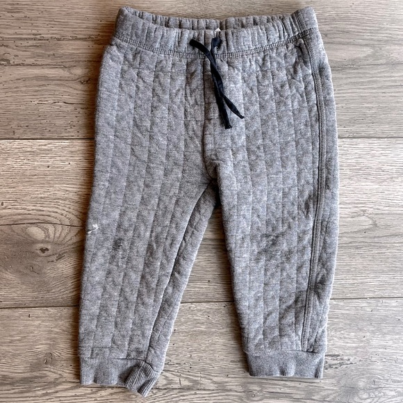 Toddler Boy Gray Quilted Drawstring Sweatpants - Picture 1 of 7